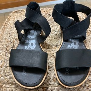 Black Sorel sandals